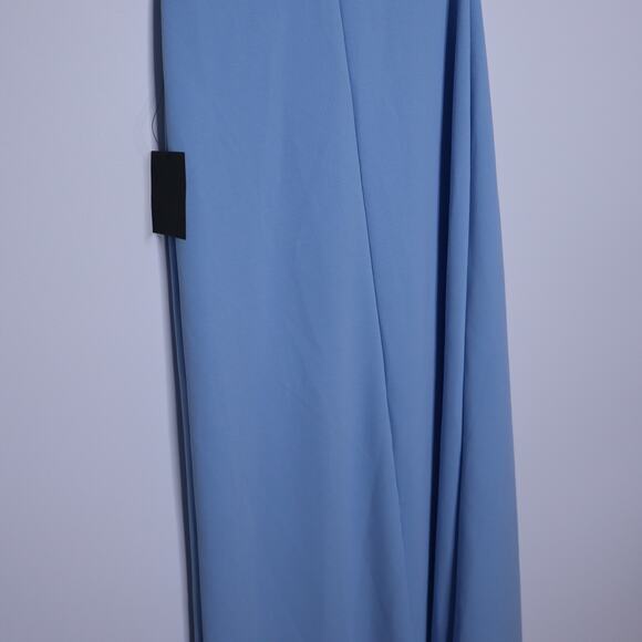 LULUS NEW Last Forever One-Shoulder Ruffled Maxi Dress Powder Blue Women's S - Picture 10 of 13